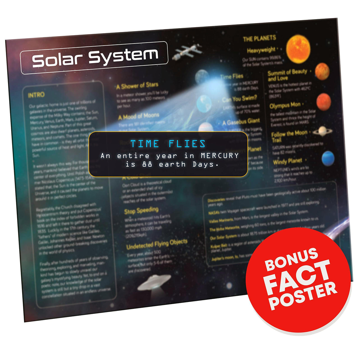 A2PLAY Solar System Space Puzzle for Adults, 1000 Piece Jigsaw Puzzle & Bonus Space Fact Poster, Premium Materials, 27.5 x 19.7 in A2PLAY