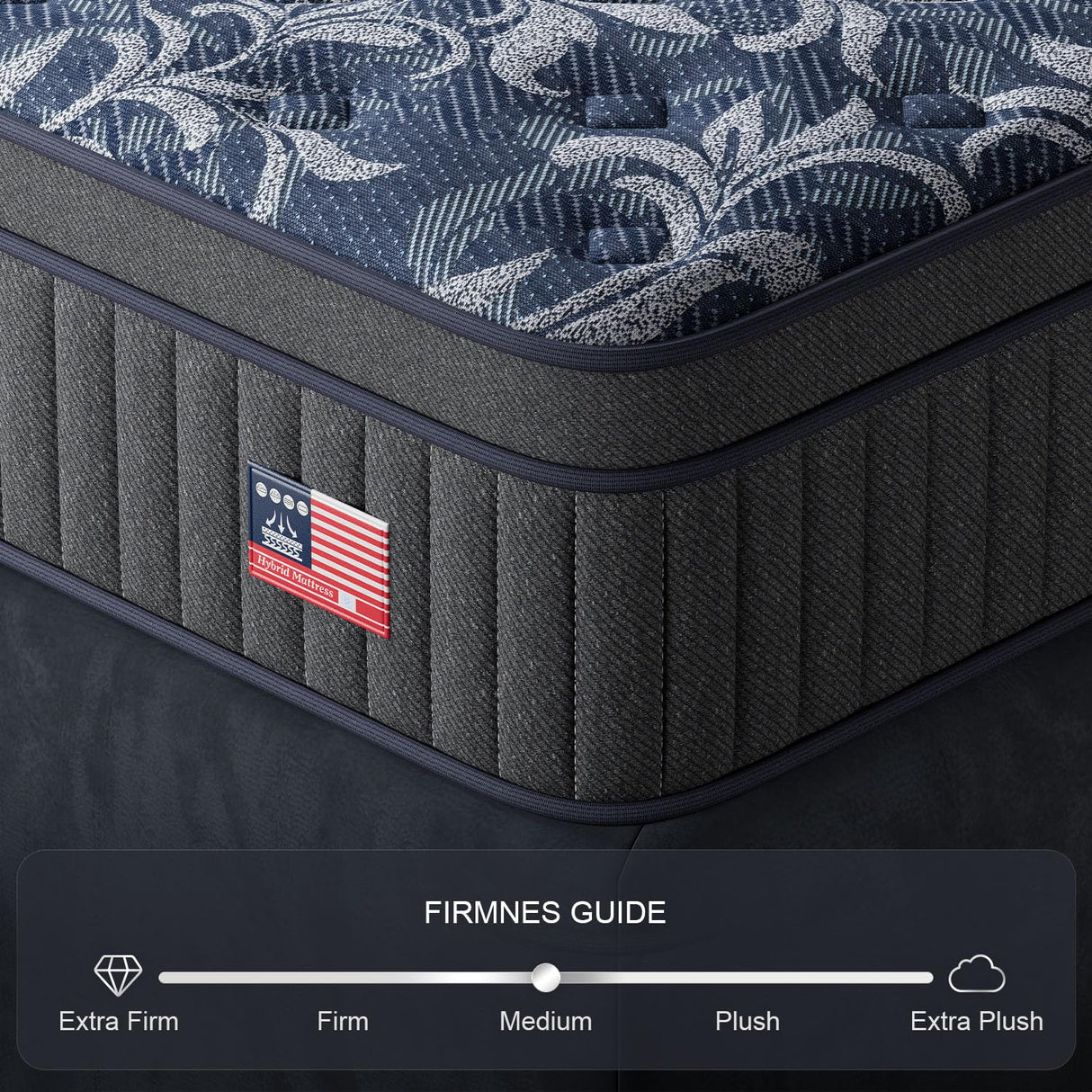 Huwesal Queen Mattress, 12 Inch Cooling Gel Hybrid Bed in a Box with Gel Memory Foam, Individually Wrapped Pocket Coils, Back Pain & Pressure Relief, Medium Firm Support,CertiPUR-US Huwesal