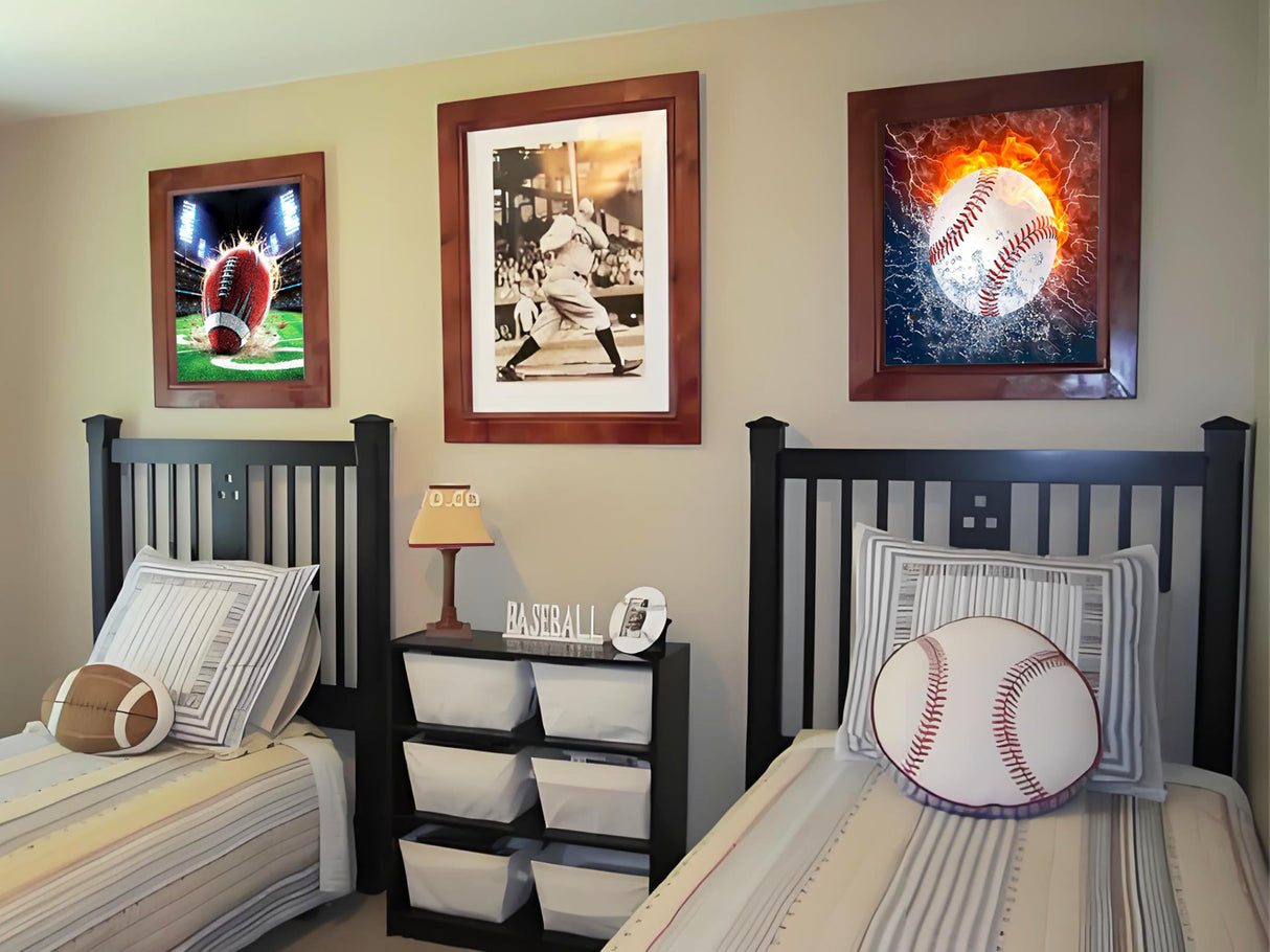 Apomelo Diamond Art Kits for Adults Baseball Diamond Art Painting Sports DIY Full Drill Diamond Art Crafts for Home Wall Decor,Fire Baseball,14x14 inches Apomelo