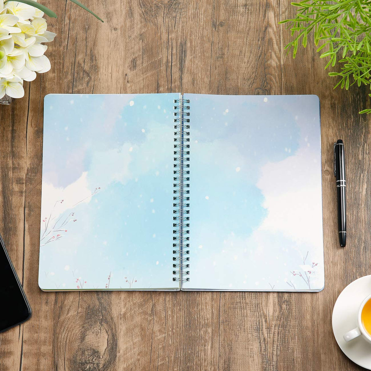 SIIXU Spiral Journals for Women, Hardcover Notebook, Colorful Blank, Large, 128 Pages, B5, 6.8”x9.8, Summer SIIXU