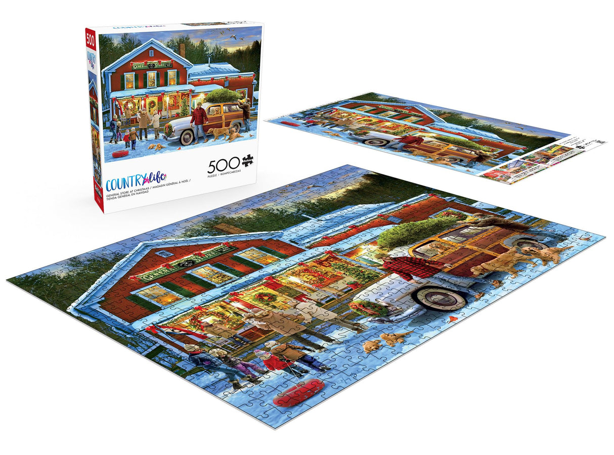 Buffalo Games - Greg Giordano - General Store at Christmas - 500 Piece Jigsaw Puzzle for Adults -Challenging Puzzle Perfect for Game Nights - Finished Size is 21.25 x 15.00 Buffalo Games