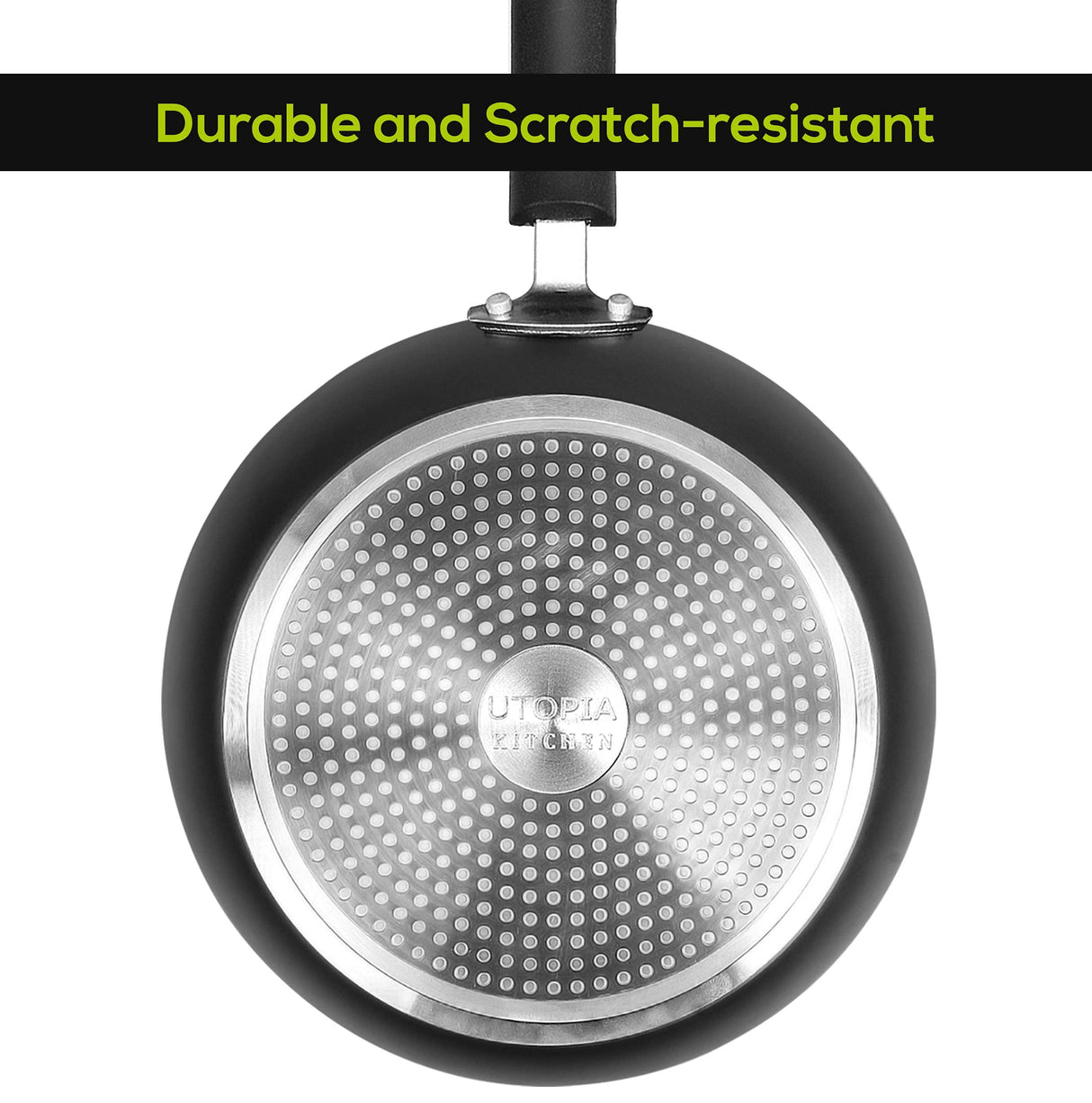 Utopia Kitchen Non-Stick Frying Pan Set with Induction Bottom, 3-Piece Nonstick Cookware Set Including 8, 9.5, and 11 Inch Frying Pans Nonstick with Bakelite Handle, PFOA Free, Dishwasher Safe, Grey Utopia Kitchen