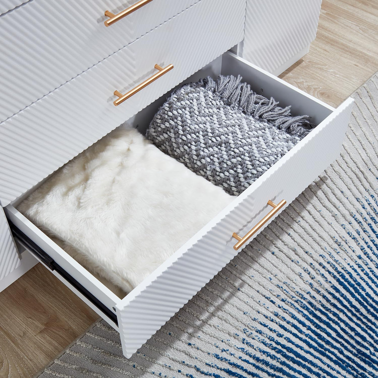 ModMakers 74.2"H Wooden 4 Doors 3 Drawers White Wood Wardrobe Closet Armoire Freestanding Closet Cabinet for Bedroom Bathroom Clothes Storage Closet Wardrobe with Hanging Rod, Wooden Clothes Organizer ModMakers