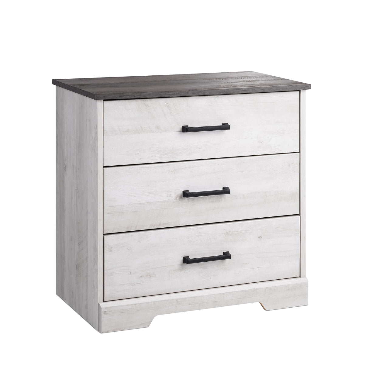 Prepac Rustic Ridge Farmhouse 3-Drawer Nightstand, Washed White, ADNR-1603-1 Prepac