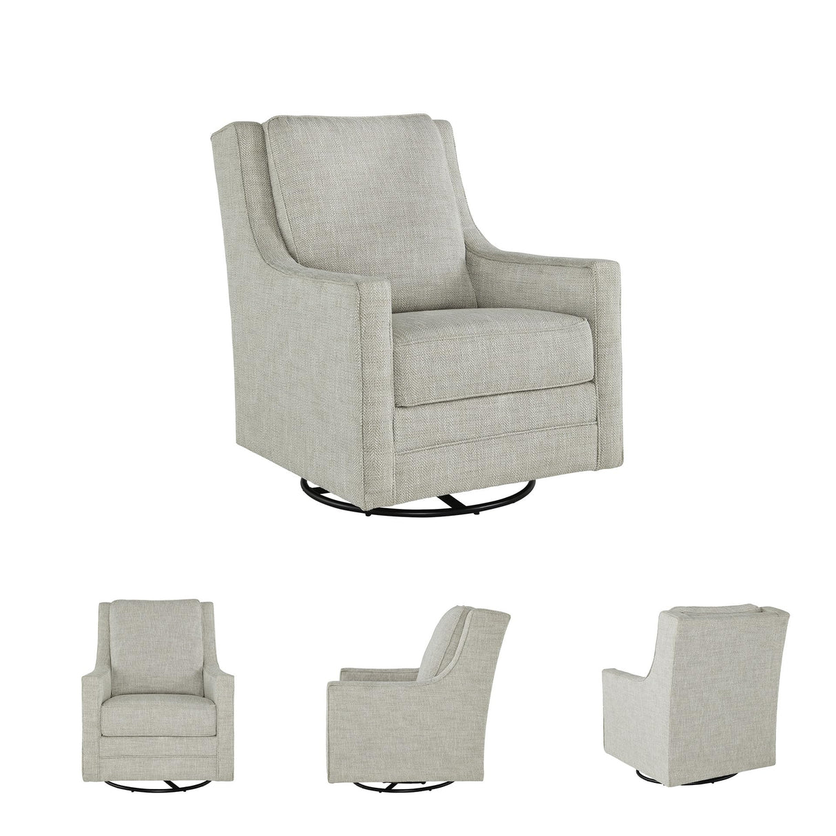 Signature Design by Ashley Kambria Casual Upholstered Swivel Glider Accent Chair, Gray Signature Design by Ashley