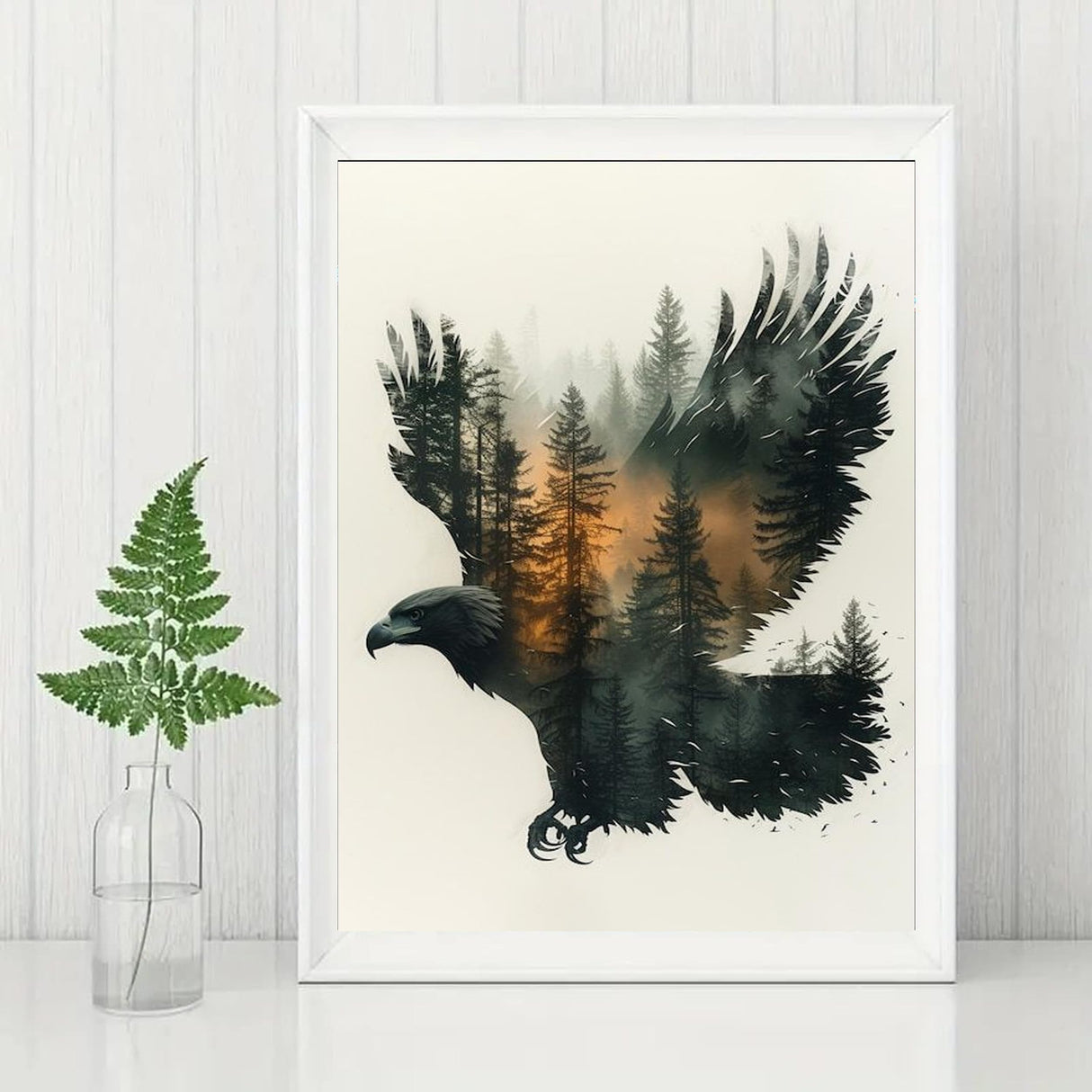 GMETINC Forest Eagle Diamond Painting Kits for Adults, Animal DIY 5D Diamond Art Kits Full Drill Diamond Dots Paintings with Diamonds Gem Art and Crafts Home Decor 12x16inch GMETNIC