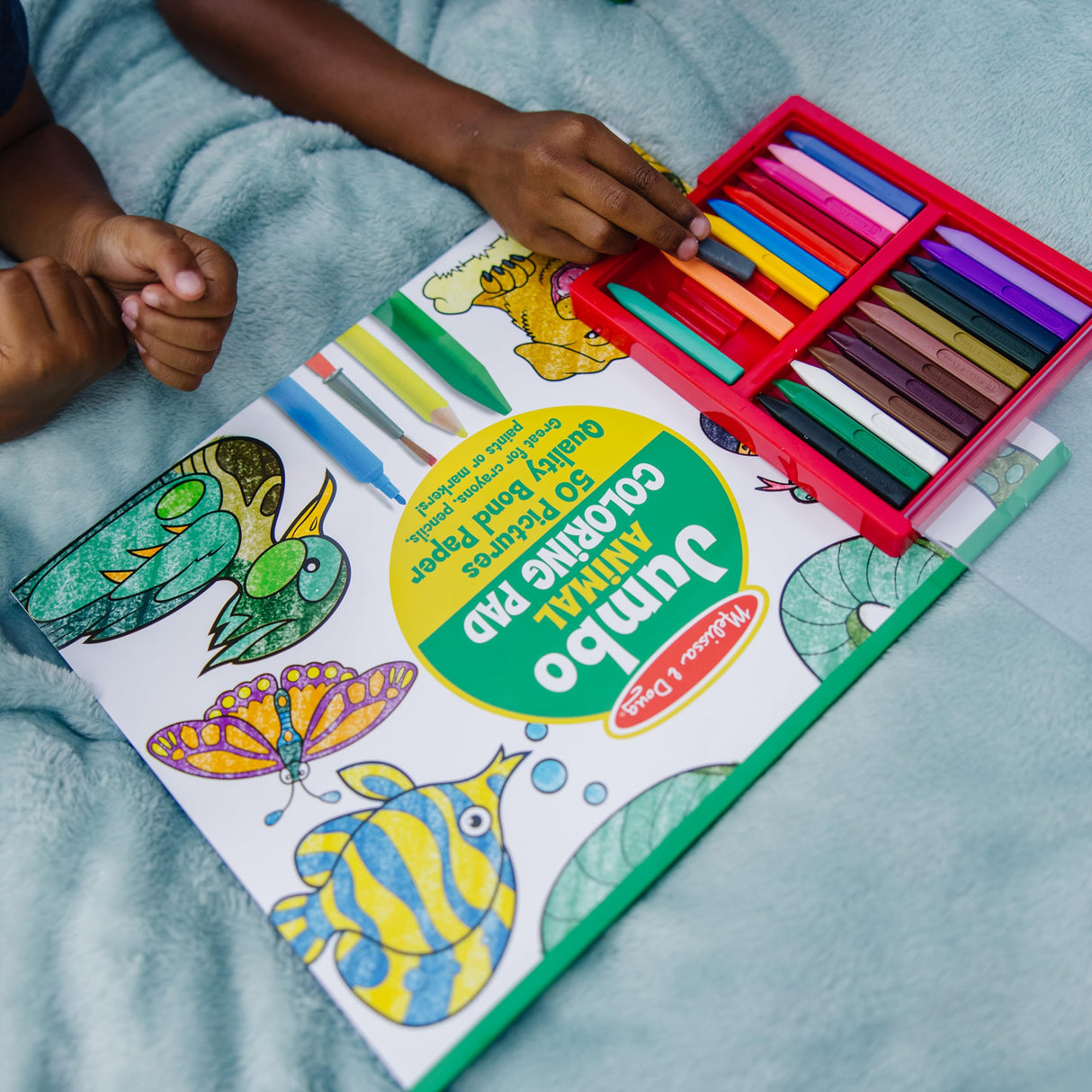 Melissa & Doug Jumbo Coloring Pad (11 x 14 inches) - Animals, 50 Pictures - Animal Coloring Book, Art Paper For Kids Painting And Drawing Melissa & Doug