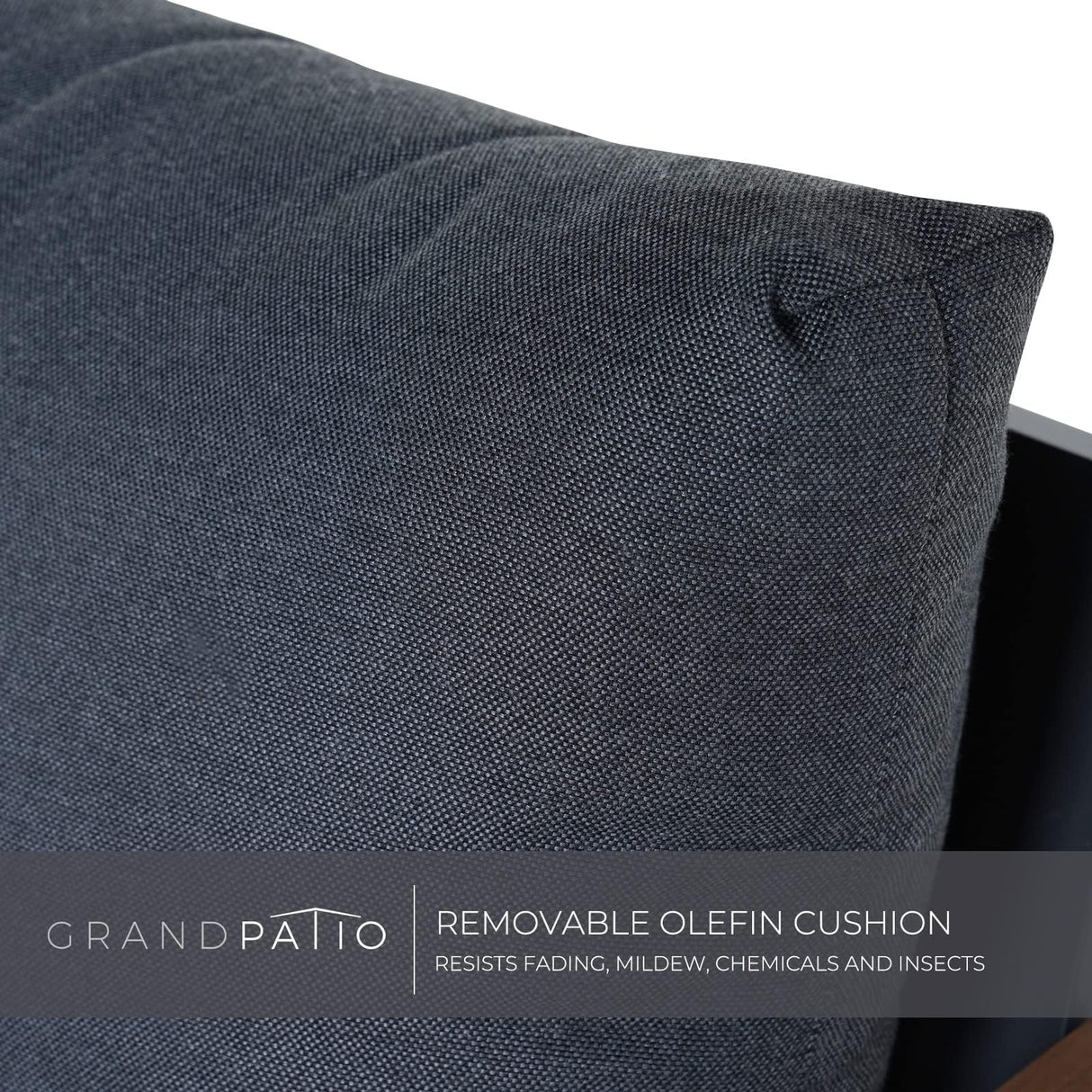 Grand patio Outdoor 4-Piece Modern Aluminum Patio Furniture Sets 5 Person Conversation Set, Faux Wood Grain Finish Frame Sofa with Removable Olefin Extra Thick Cushions and Coffee Table for Garden Grand patio