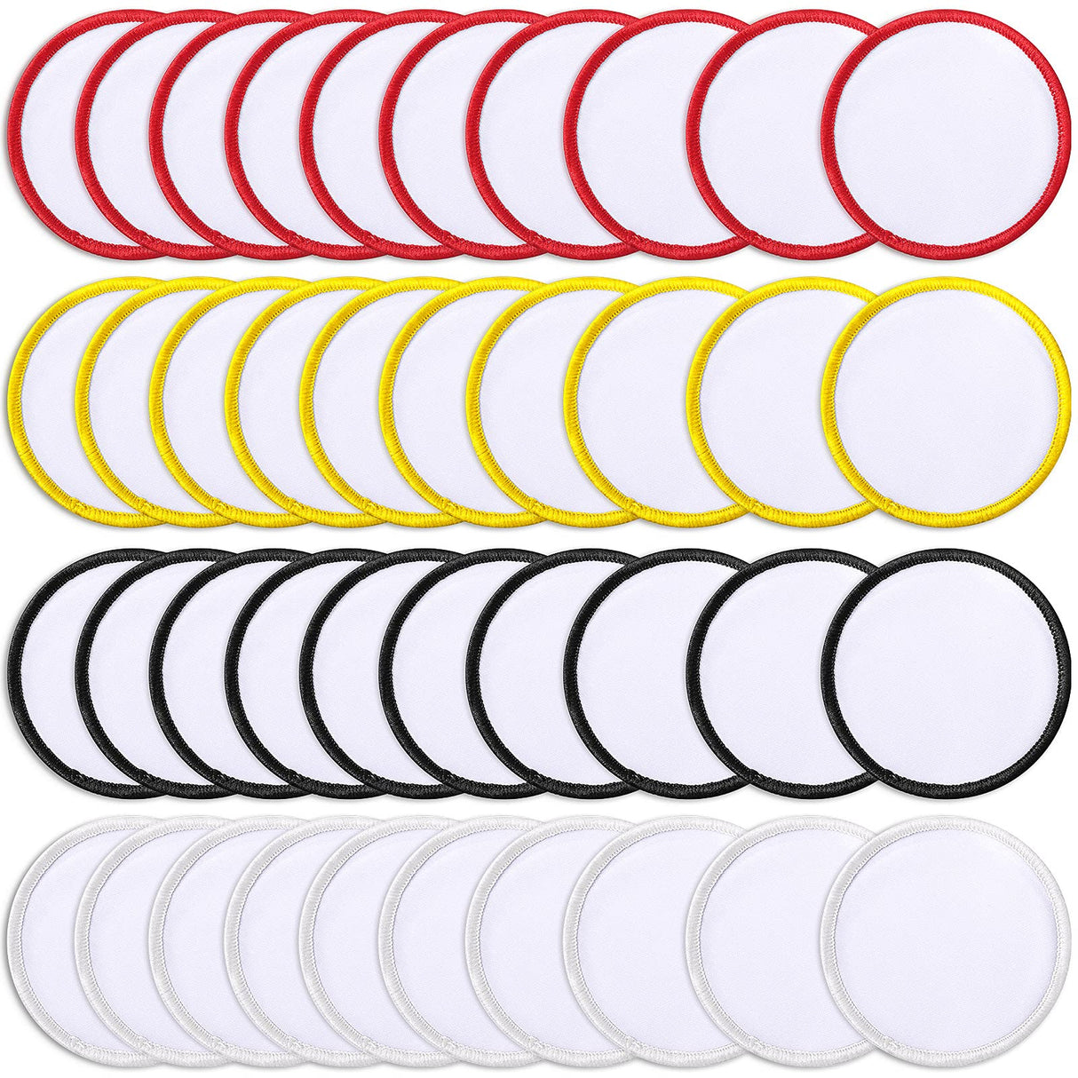 40 Pieces Sublimation Patch Round Blank Patch Fabric Iron-on Blank Patch Heat Transfer Repair Patch Sublimation Blank Fabric Repair Patch for Clothes, Hats, Uniforms, Backpacks, Shoes Geosar