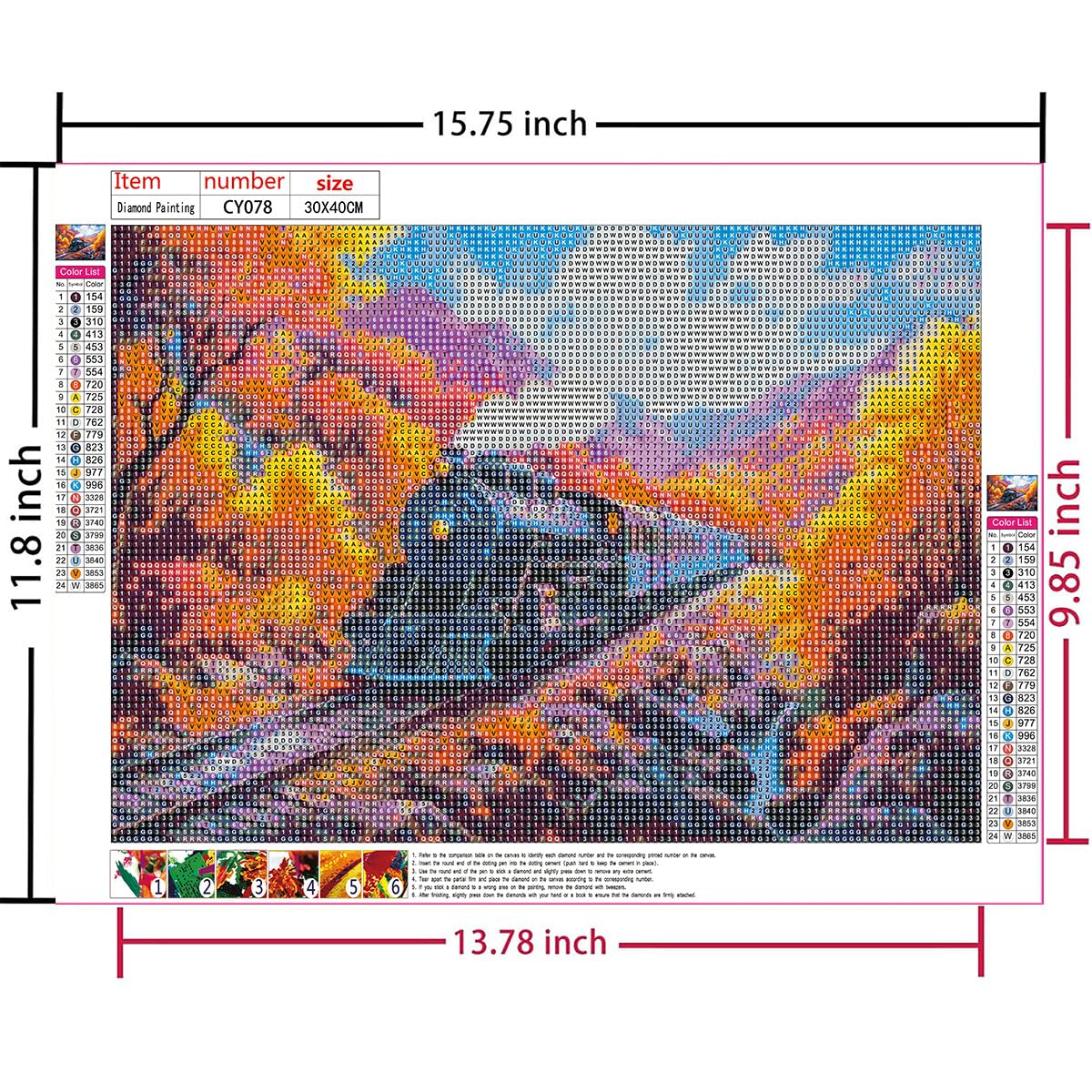 Amz Camel DIY 5D Diamond Art Kits (12 * 16 Inch),Mosaic Diamond Painting, Art for Train, Embroidery Full Drill for Landscape, Art Kits Rhinestone Craft for Home Wall Decor Amz Camel