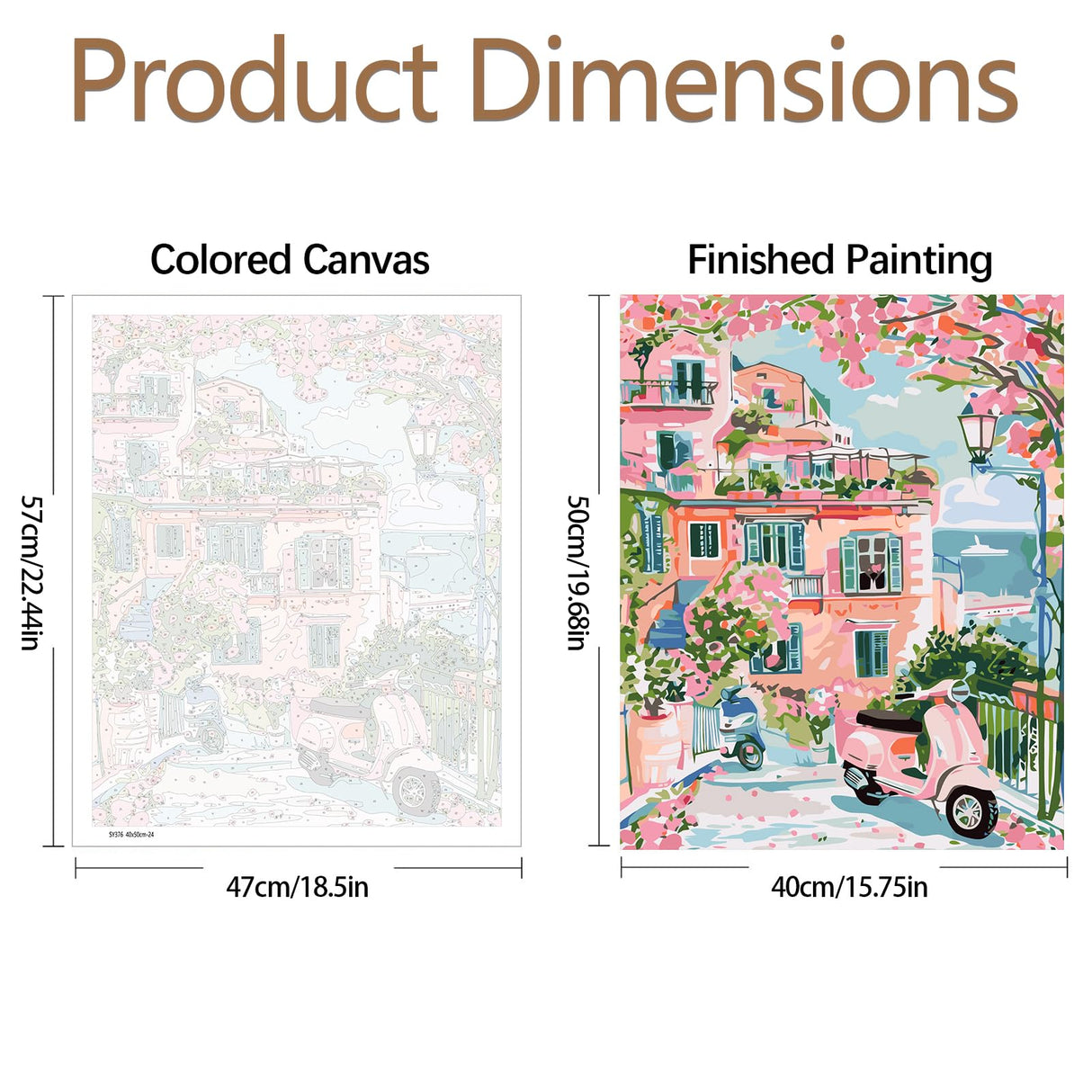 JATOK Paint by Numbers Kit for Adults Beginners, Landscape DIY Easy Acrylic Oil Painting by Numbers on Canvas, Paint-by-Numbers Drawing Kits for Gift Home Wall Decor Without Frame 16x20in JATOK