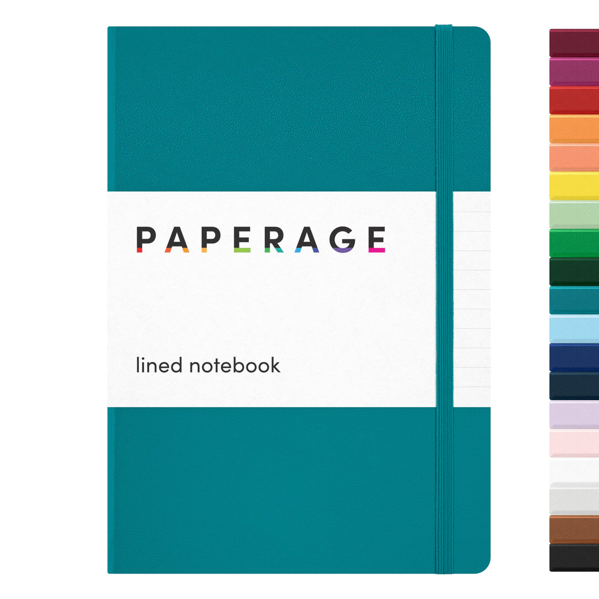 PAPERAGE Lined Journal Notebook, (Turquoise), 160 Pages, Medium 5.6 inches x 8 inches - 100 GSM Thick Paper, Hardcover PAPERAGE