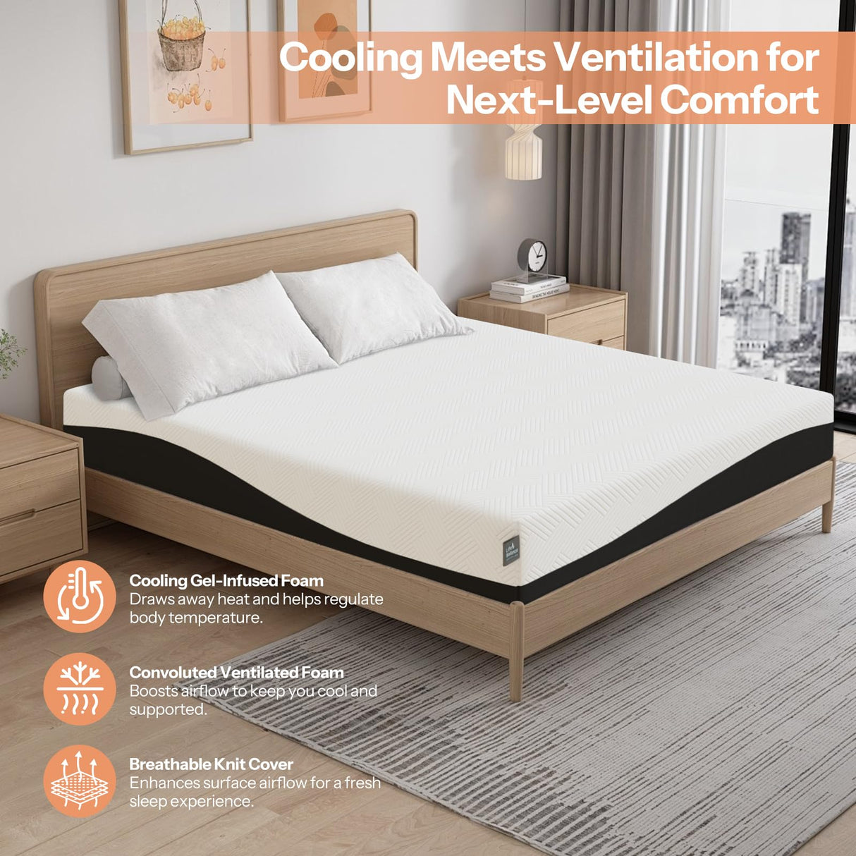 Twin Size Mattress 10 Inch, Cooling Gel Memory Foam Mattress for Back Pain, Motion Isolation, Pressure Relief, Fiberglass Free, CertiPUR-US Certified, Medium Firm Mattress in a Box Life Balance