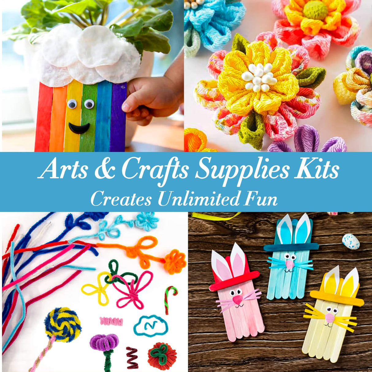 RAINFLOW Arts & Crafts Supplies - Craft Kit,Supplies & Materials Set for School,Classroom,Family, Party, DIY, Art Creation, Holiday Decoration RAINFLOW