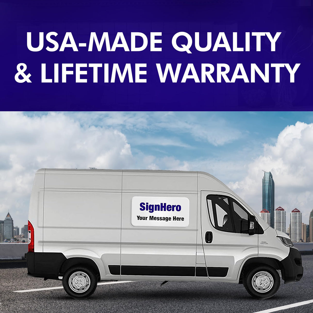 Blank Magnets (2 Pack) โ Rounded Corners Blank Car Magnet Set โ Perfect USA-Made Magnet for Car to Advertise Business, Cover Company Logo (for HOA), Prevent Car Scratches & Dents (Regular Large) SignHero