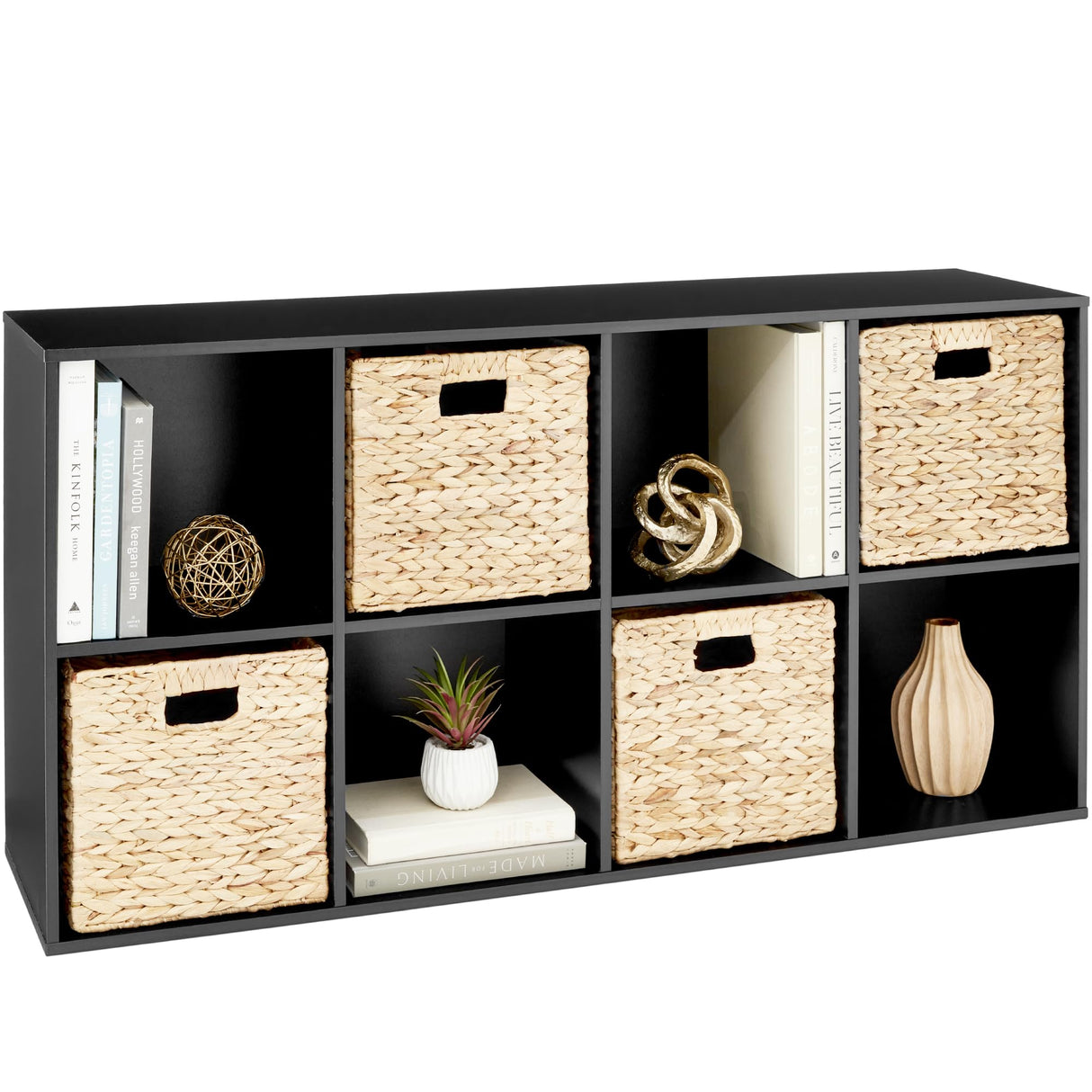 Best Choice Products 8-Cube Storage Organizer, 11in Shelf Opening, Bookcase, Display Shelf, Customizable w/ 3 Removable Back Panels – Black Best Choice Products