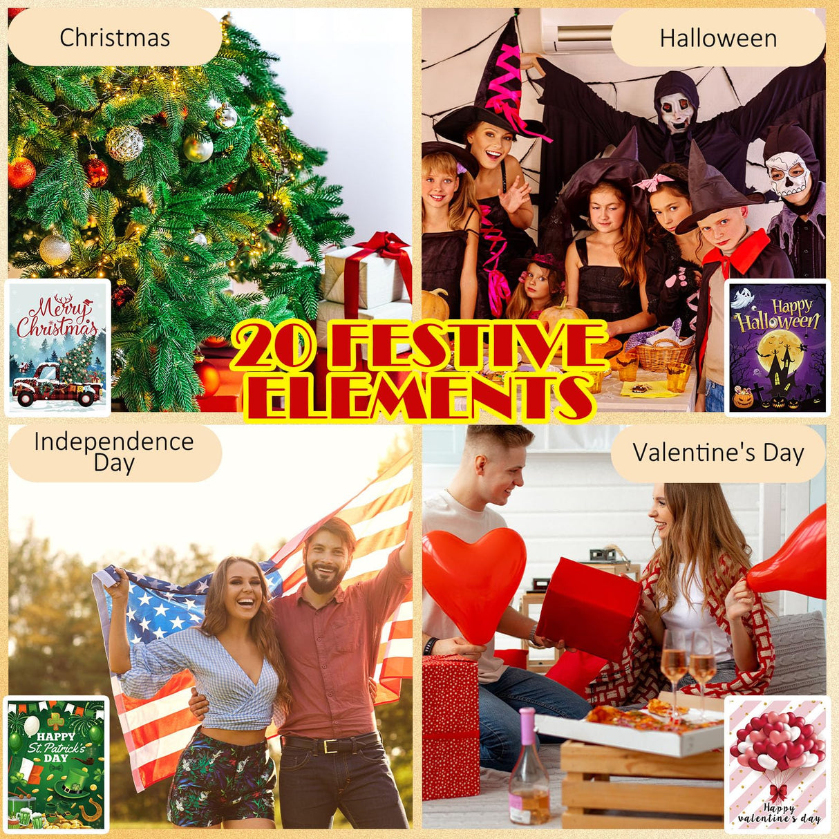 Qeeenar 20 Pcs DIY Diamond Art Kits 5D Diamond Painting Kits for Adults Spring Summer Mother's Day Gifts Decoration Dots Paintings for Beginners, 12 x 16 Inch (Seasonal) Qeeenar