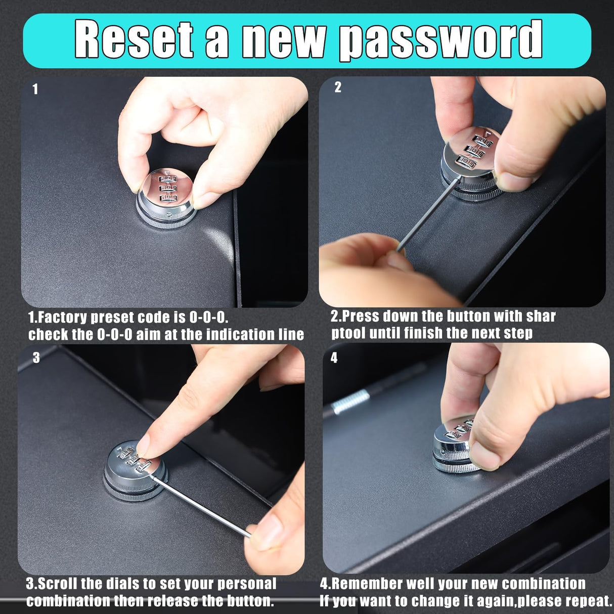 Car Center Console Safe Box Compatible with Toyot@ Tundra 2022-2025,Center Console Armrest Safe Lock Box Armrest Gun Security Organizer Tray with 3-Position Combination Lock and Key (black) HAPPYHORSE