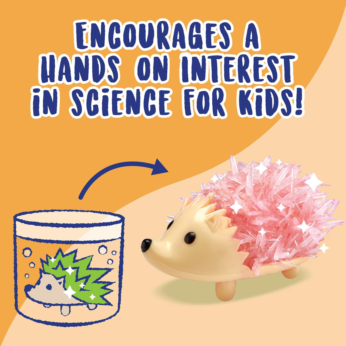 MindWare Crystal Growing Kits: Hedgehogs Bright Colors Set of 2 – Cute DIY Crystal Growing Kits for Kids & Teens – Funky mini Science Experiment in an 9pc kit – Crystals Grow in 24 Hours MindWare