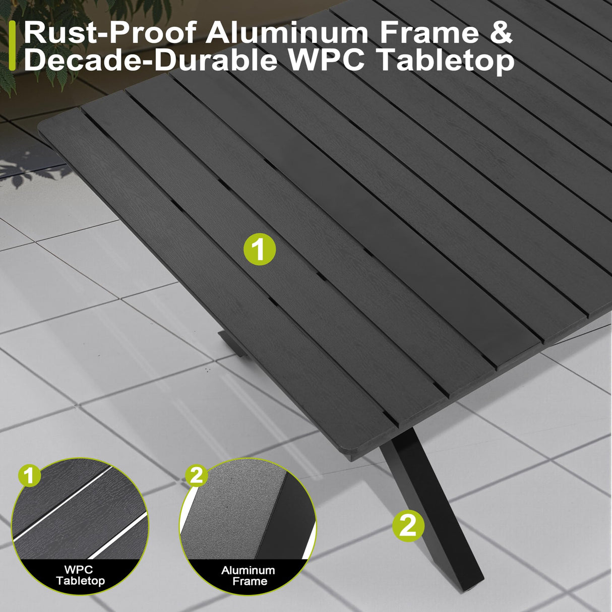 Pellebant 13 Piece Patio Table and Chairs Set for 12, Aluminum Outdoor Dining Set with Umbrella Hole, Stackable Dining Chairs & 114" Dining Table, Brown Pellebant