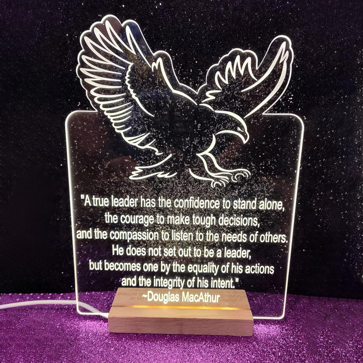 Aepiraza Wooden Rectangle Light Base, 4.3" Warm Light Display Stand Rectangle Led Lights Display Base Wooden Lighted Base Stand Warm Light Base for Glass Art Christmas Birthday Gifts (2Pcs) Aepiraza