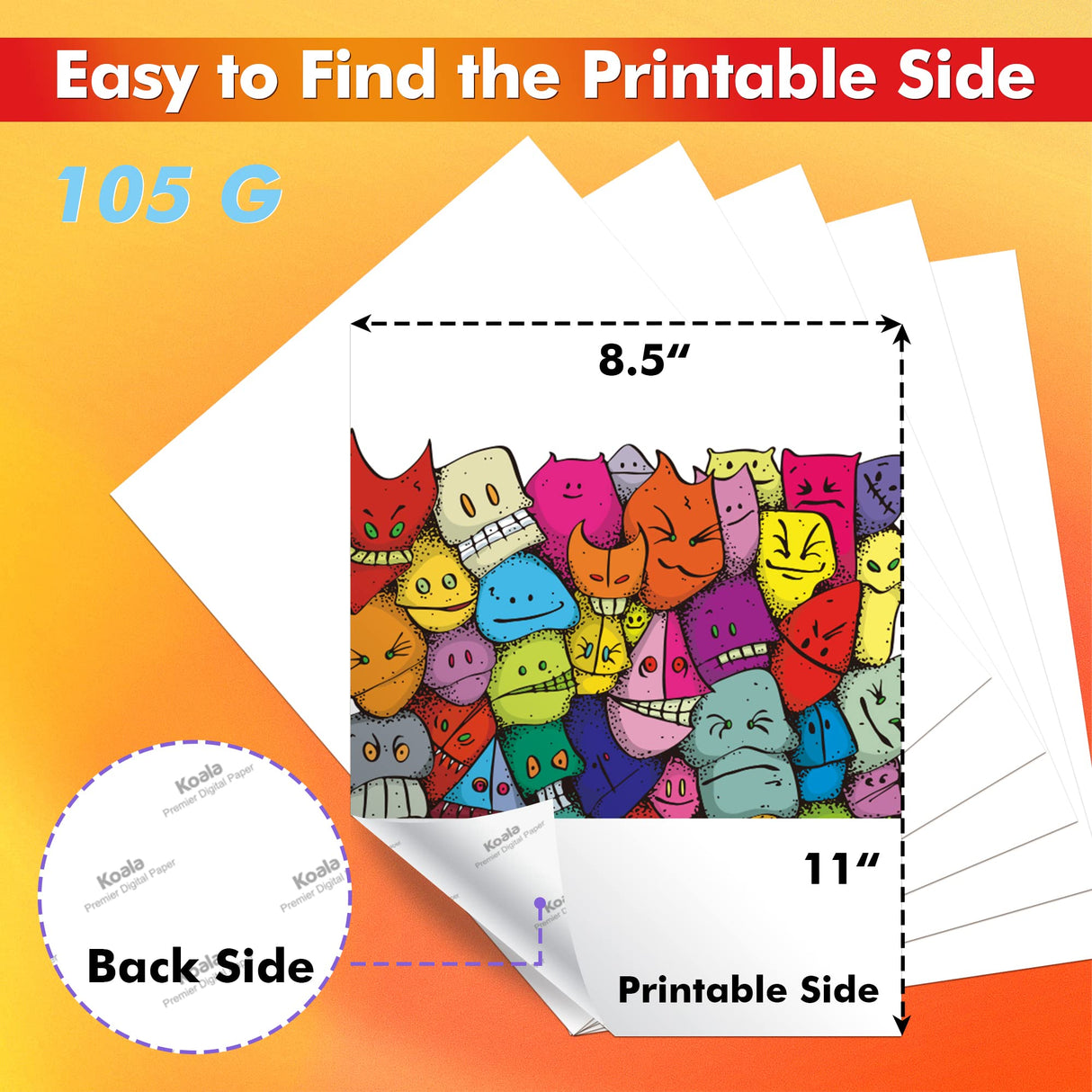 Koala Paper Sublimation Paper 170 Sheets 8.5x11 Inch 105gsm,Apply for personalize Tumbler, Light Colored T-shirts and Other Sublimation Blanks, ONLY Compatible with Sublimation Ink KOALA PAPER