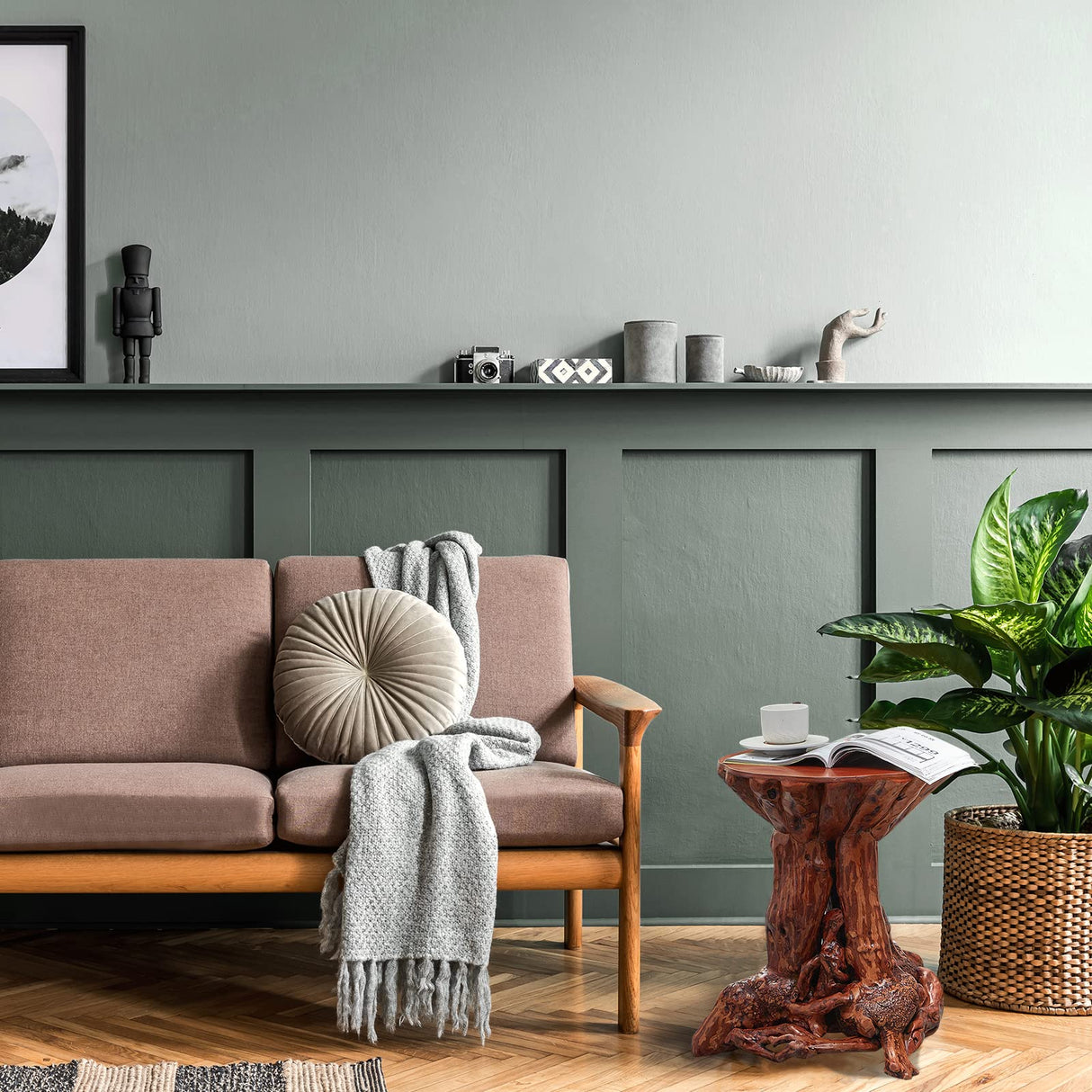 Rustic Azalea Tree Stump/Root End Table |Unique Wood Root Log Side Table |Reclaimed Primitive Tree Trunk Corner Accent Table |Round Natural Live Edge Coffee Table/Stool |Log Cabin Home Decor Furniture Aotea Crafts