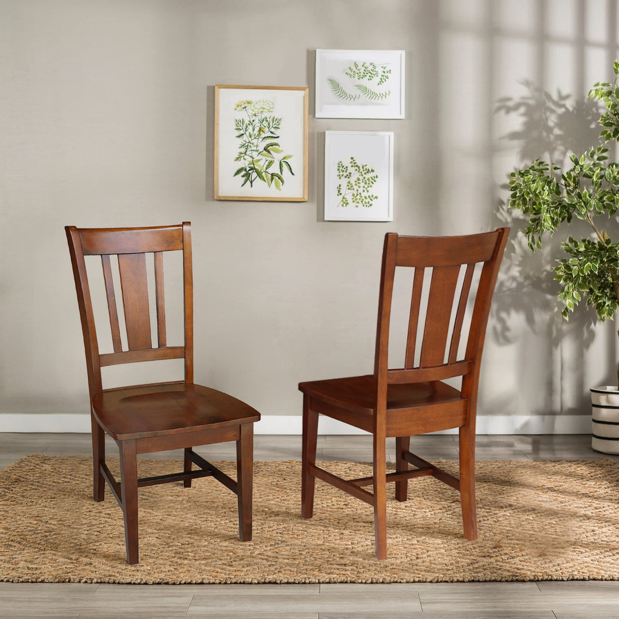 International Concepts Set of Two San Remo Splatback Chairs, Espresso IC International Concepts