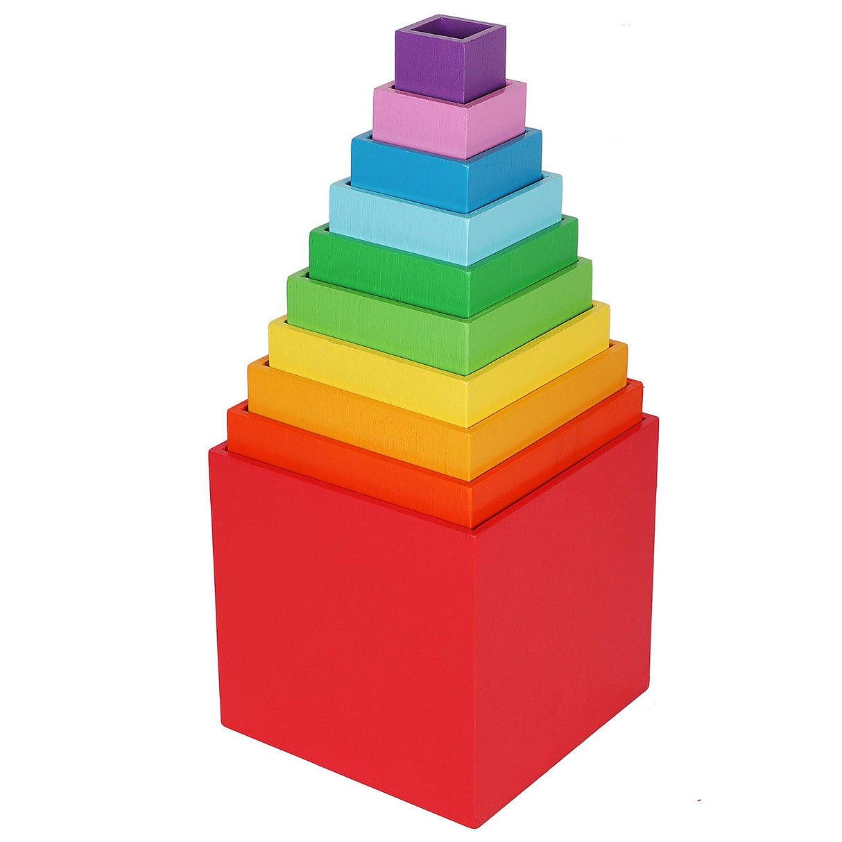 TOWO Wooden Stacking Boxes Rainbow Colours-Nesting and Sorting Cups Blocks for Toddlers-Stacking Cubes Educational Learning Toys for 2 Years Old Montessori Materials Toys of Wood Oxford