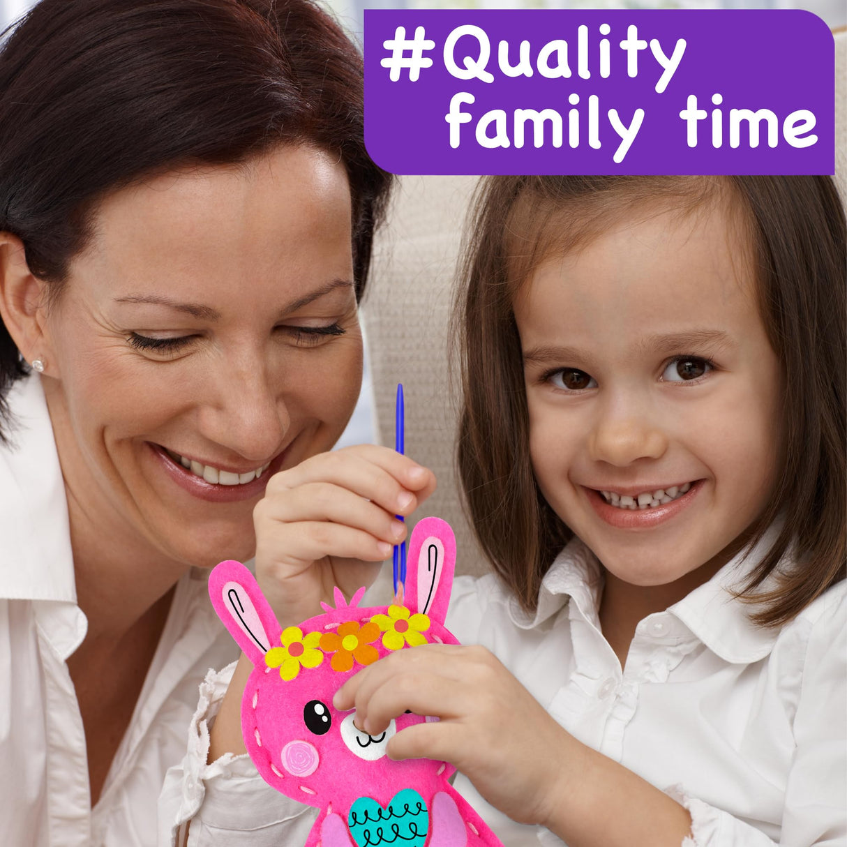 EZCRA Sewing Kit for Kids - 8-in-1 Kids Sewing Kit - Easy to Do Craft Kits for Ages 4-8 - Sewing Crafts - Extra Felt Stickers for Decoration - No Mess with Full Instructions EZCRA