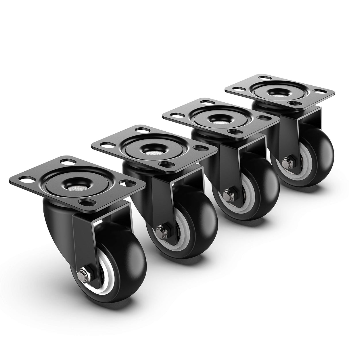 2 inch Swivel Caster Wheels Without Brake and No Noise Wheels, Heavy Duty Casters Total Capacity 600lbs (Pack of 4) HOLKIE