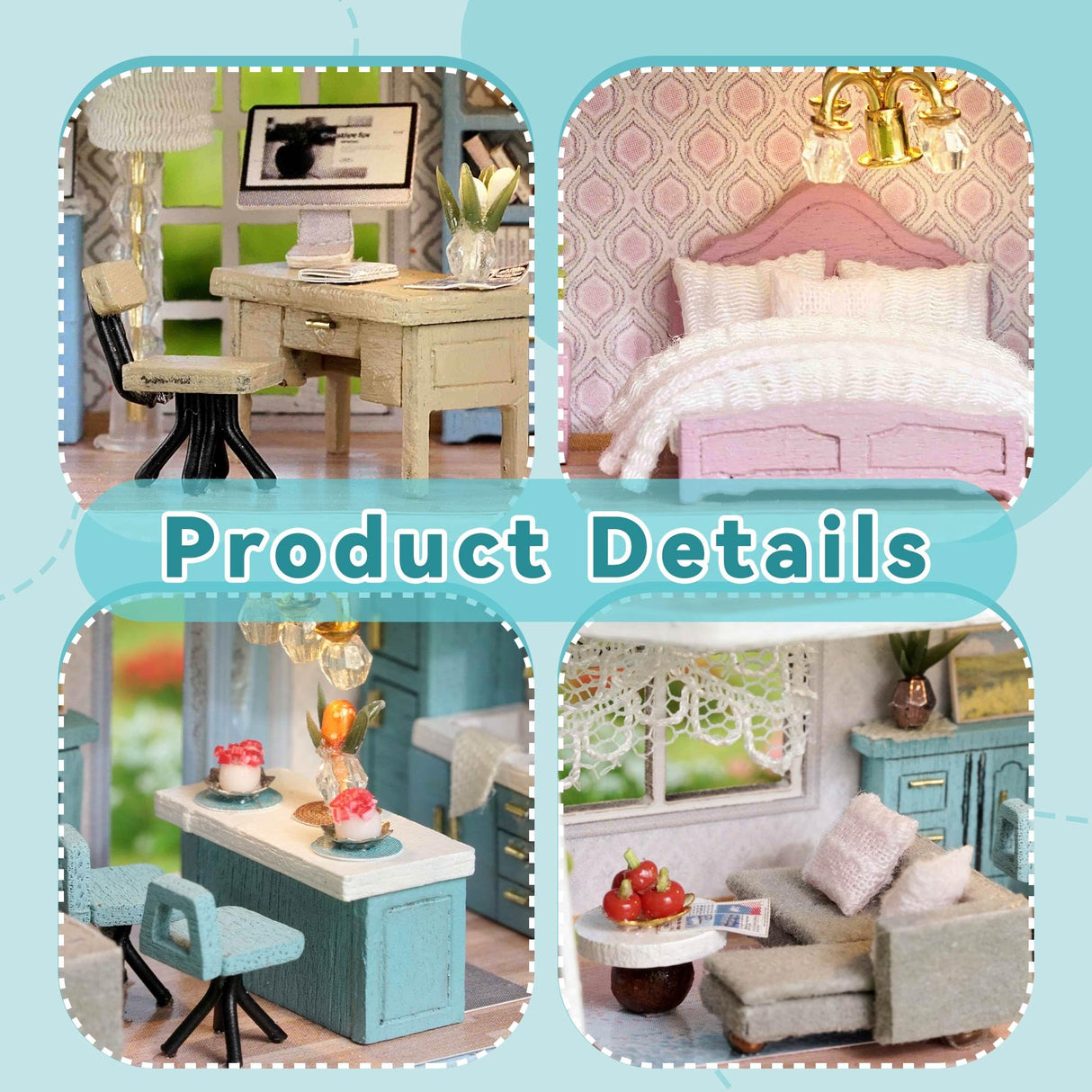 Flever Dollhouse Miniature DIY House Kit Creative Room with Furniture for Romantic Valentine's Gift (Molan House) Flever