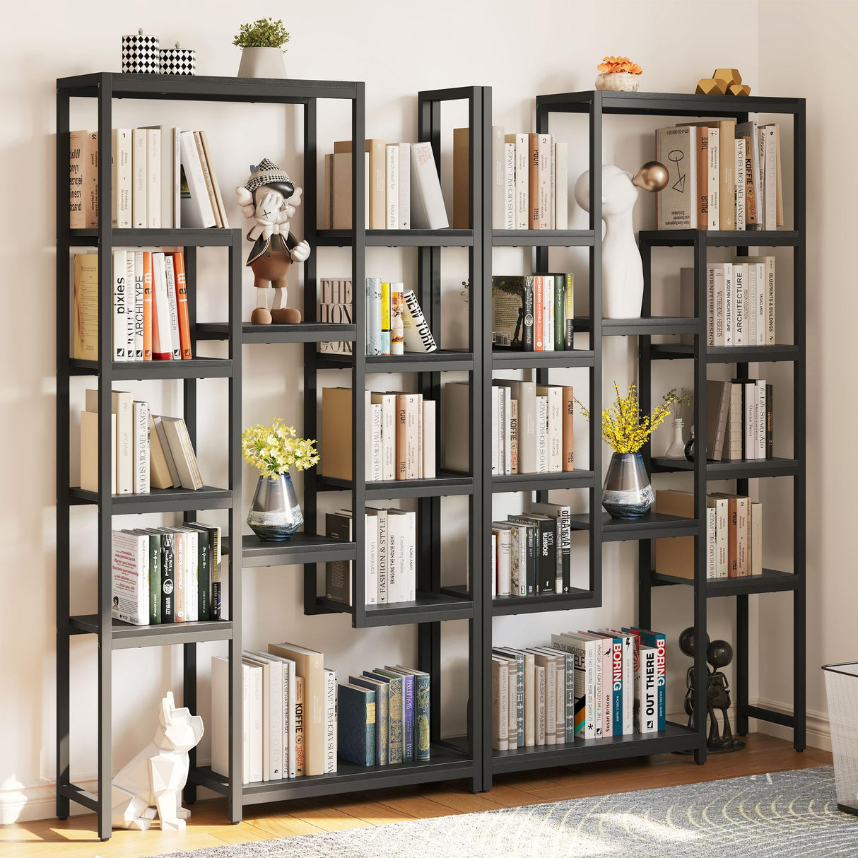 YITAHOME 71” Tall Bookshelf 6 Tier Bookcase,Modern Large Bookshelves with 12 Open Shelf, Display Rack Storage Book Shelves for Living Room Bedroom Office Home, Black YITAHOME