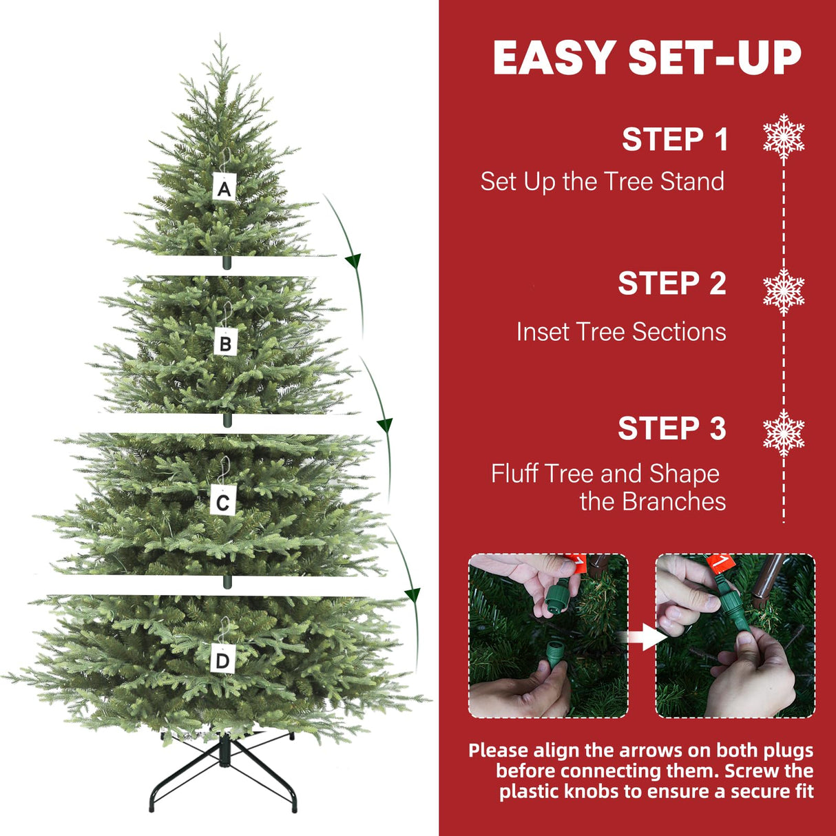 Hykolity 9 ft Prelit Artificial Christmas Tree with 5149 PE&PVC Branch Tips, 600 Warm White LED Lights, Easy Assembly with Metal Stand and Hinged Branches hykolity