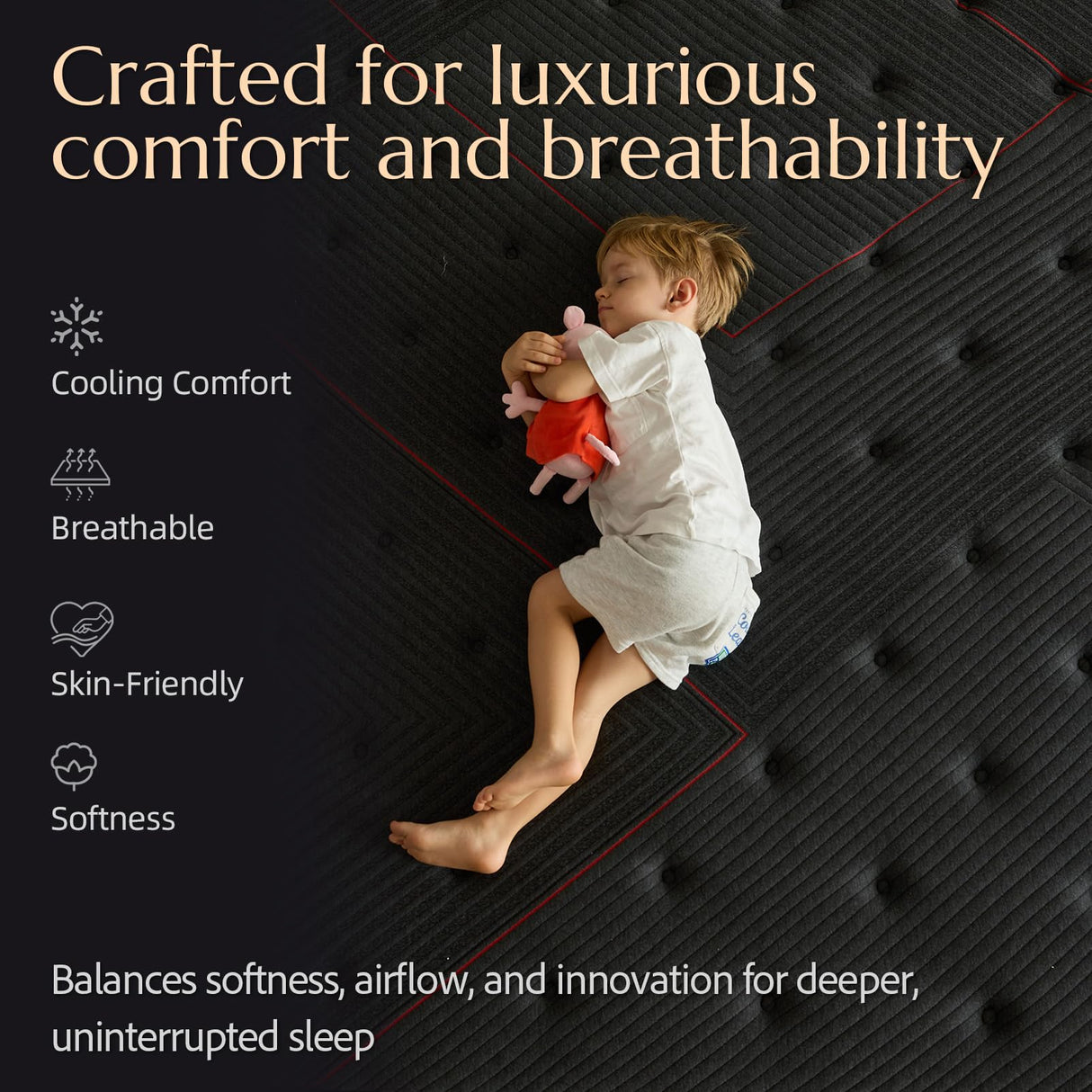 ZLNDR Aura Queen Mattress - 12 Inch Hybrid Mattresses Queen Size in a Box - Medium Firm Colchones Queen Cooling Gel Memory Foam & Pocket Coils for Pressure Relief - Motion Isolation - Black ZLNDR