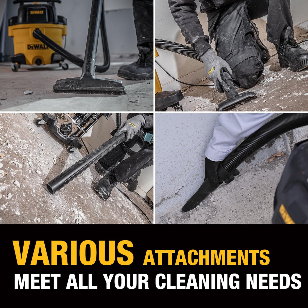 DEWALT 5 Gallon STEALTHSONIC Shop Vacuum Wet and Dry, Powerful Suction & Portable Shop Vac with Attachments, Ultra Quiet Wet Dry Vac for Home, Garage, Car, Workshop, Jobsite, DXV05P-QT, 4 Peak HP DEWALT