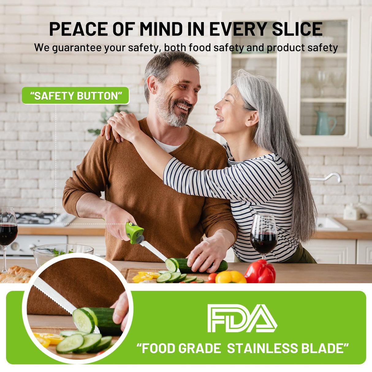 Eyoyofishcam Cordless Electric Knife, Rechargeable Battery Powered Knife w/ 2 Reciprocating Serrated Stainless Steel Blades, for Carving Meat Turkey Fish Fillet Bread Slicing Cutting Eyoyofishcam