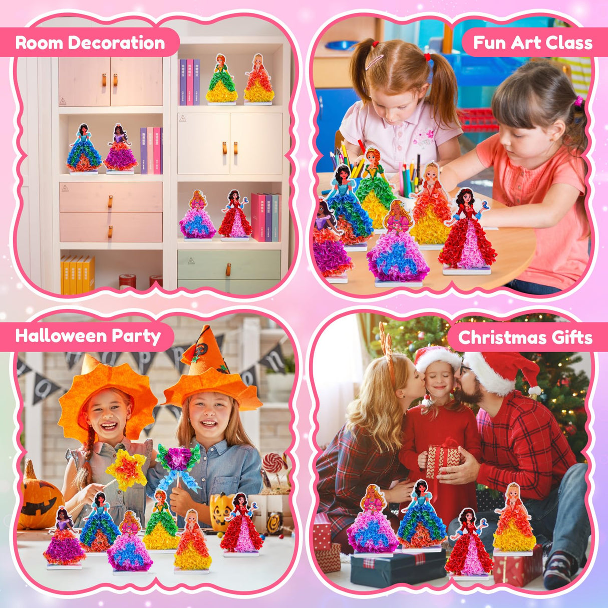 Poke in Fun Princesses Craft Kits for Kids 4-8: Gifts for 5 6 7 8 9 Year Old Girls,Arts and Crafts for Kids Ages 4-6, Fashion Princess Dress-up Toys Creative Activity Birthday Gifts for Girls & Boys KLAPTOR