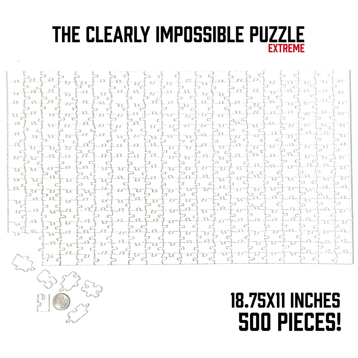 CM Originals The Clearly Impossible Puzzle 500 Pieces Hard Puzzle for Adults (Acrylic, Jigsaw, 18.75x11 inches, 1 Pound, Made in USA) CM Originals