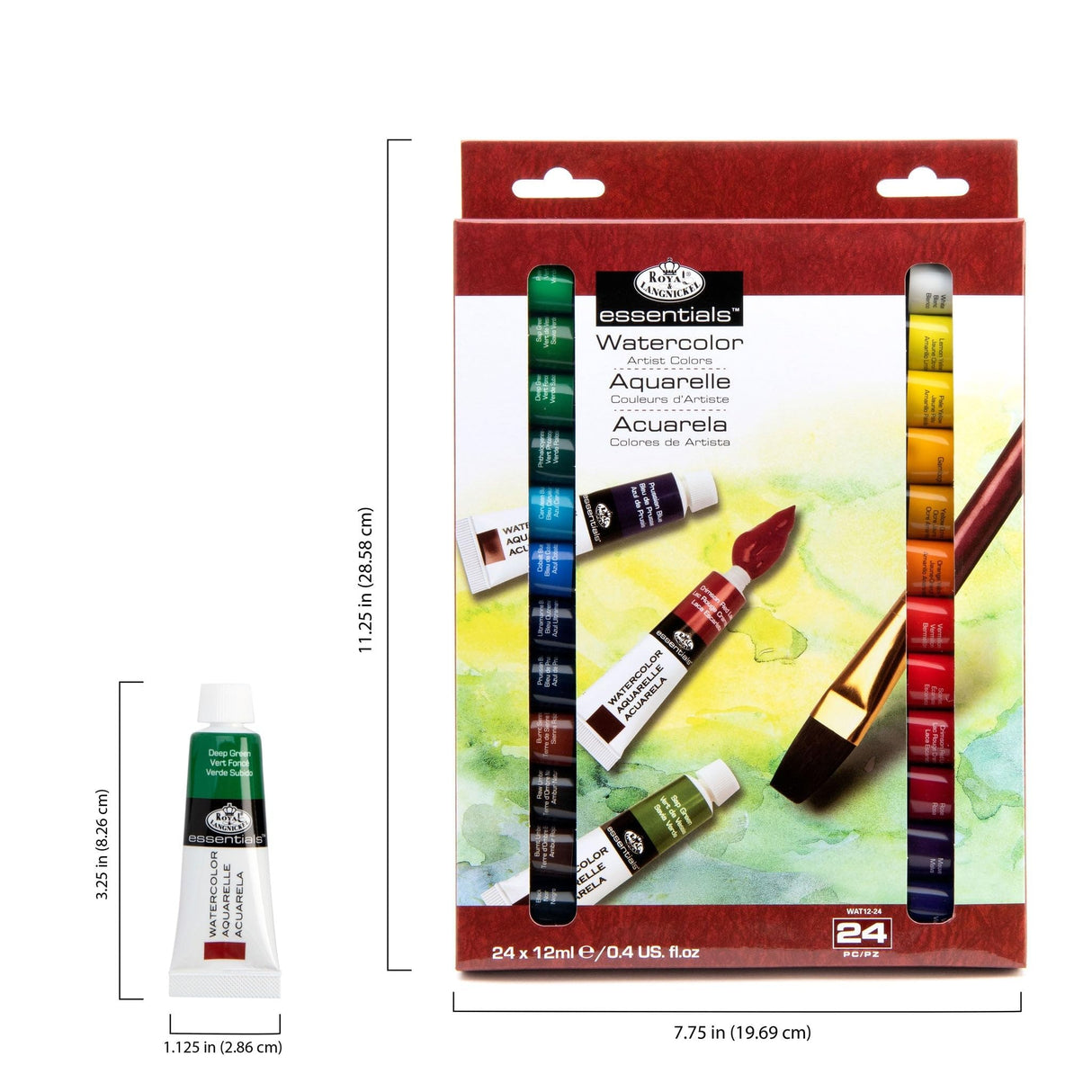 Royal & Langnickel WAT24 Watercolor Artist Tube Paint, 12ml, Pack of 24 colors Royal & Langnickel