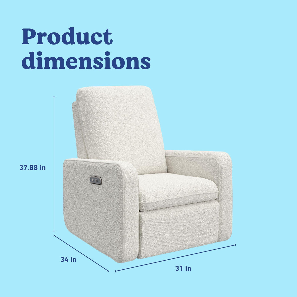 Graco Teddi Power Recliner Swivel Glider (Ivory Boucle) – Electronic Power Recline, USB-A & USB-C Charger, Premium Cushioning & Comfort Graco