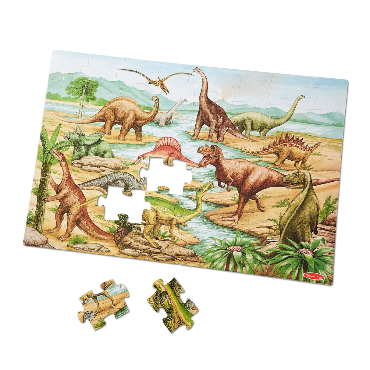 Melissa & Doug Dinosaurs Floor Puzzle - 48 Pieces (2 Feet x 3 Feet Assembled) - FSC Certified Melissa & Doug