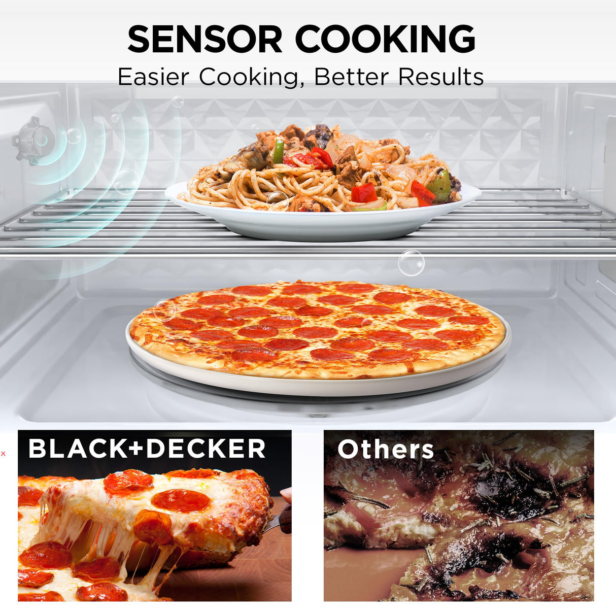 BLACK+DECKER EM044KB19 Over The Range Microwave Oven with One Touch, 1000 Watts, 400 CFM and Sensor Cooking, OTR 1.9 Cu.ft BLACK+DECKER