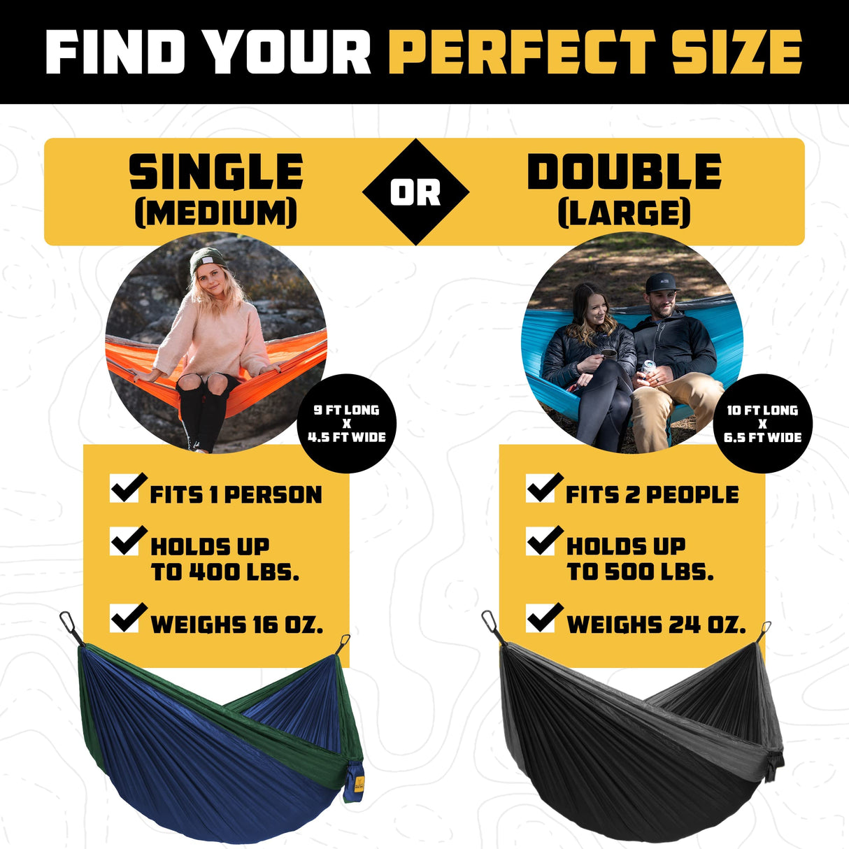 Wise Owl Outfitters Camping Hammock - Camping Essentials, Portable Hammock w/Tree Straps Up to 400lbs, Hammock for Outside, Hiking, and Travel - Single, Navy and Light Blue Wise Owl Outfitters