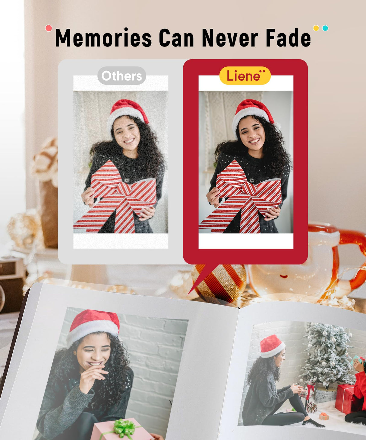 Liene 4x6'' Photo Printer, Wi-Fi, 20 Sheets, Full-Color, Instant Printer for iPhone, Android, Smartphone, Thermal dye Sublimation for Home Use Liene