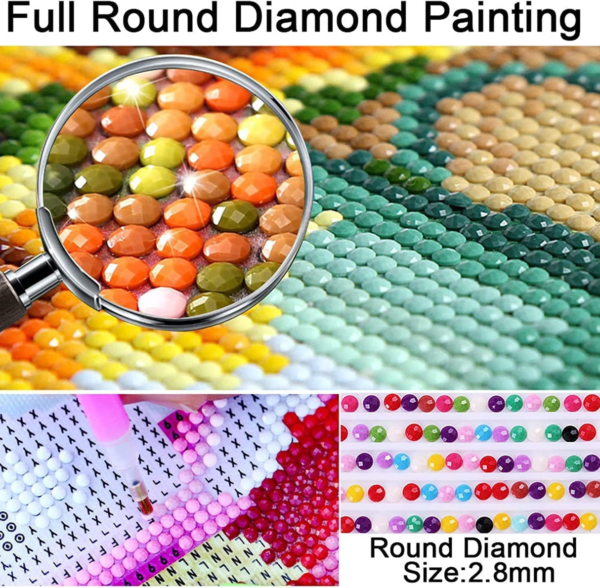 MBNTJHT 6 Pack Animals Diamond Painting Kits for Adults Beginners,Cute Animal Full Round Drill Diamond Art Kits for Adults,DIY Painting with Gem Art Crafts for Home Wall Decor 12X16 Inch. MBNTJHT