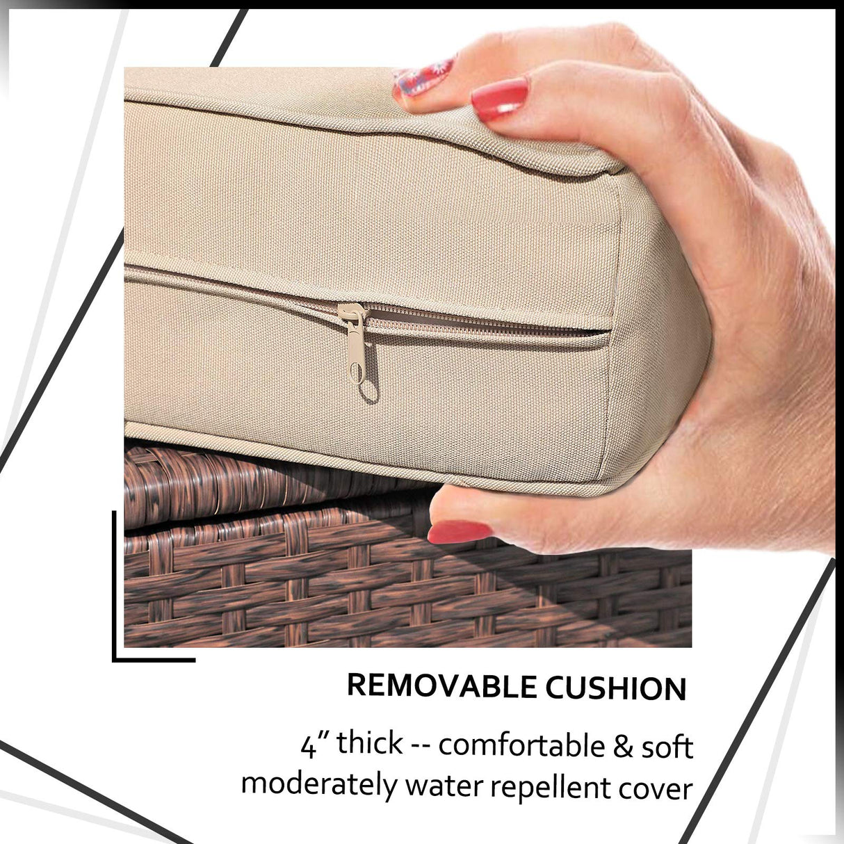 Super Patio 10 Piece Patio Furniture Set with Storage Box and Ottomans, Rattan Outdoor Conversation Set with Tempered Glass Coffee Table, Outdoor Sectional Sofa for Garden, Backyard, Deck, Brown Super Patio