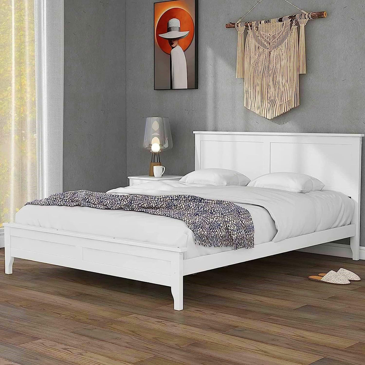Harper & Bright Designs Modern White Queen Platform Bed with Headboard and Under-Bed Storage Harper & Bright Designs