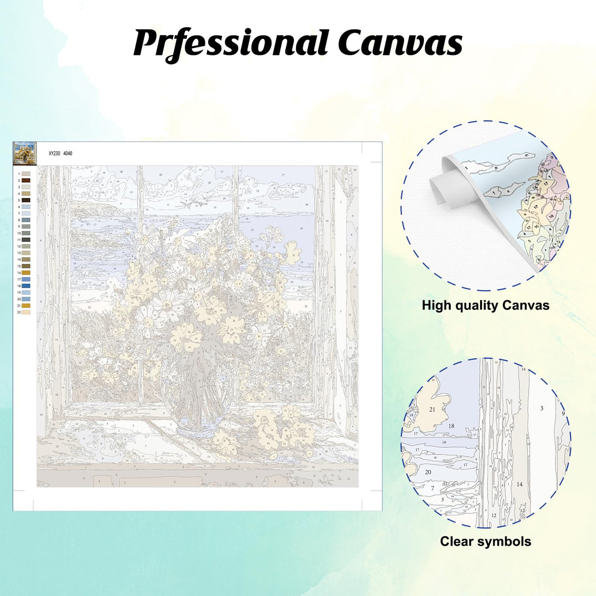 EOBROMD Paint by Numbers for Adults, DIY Flower Paint by Number Kits for Beginner on Canvas, Flower Paint by Numbers Adult Kit Drawing Arts and Crafts for Gift Home Wall Decor 16x20inch EOBROMD