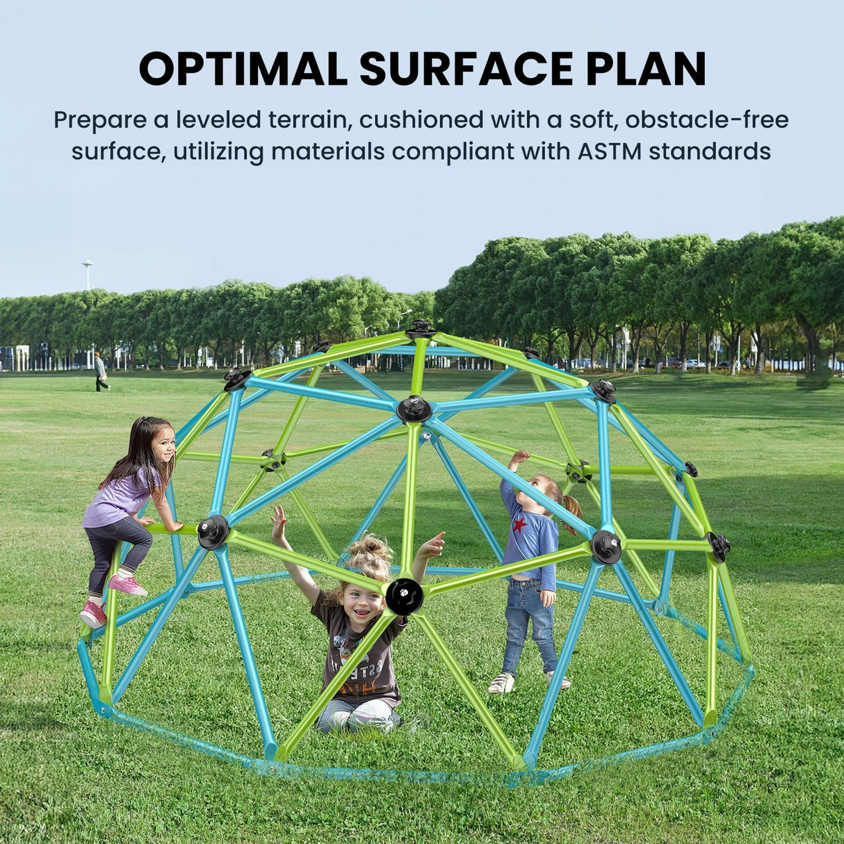 Easyego Climbing Dome, 10FT Jungle Gym with Swing for Kids 3 to 10 Outdoor Play Equipment, Supports 800lbs Toddler Play Set, Anti-Rust & Easy Assembly, Gift for Boys Girls Easyego